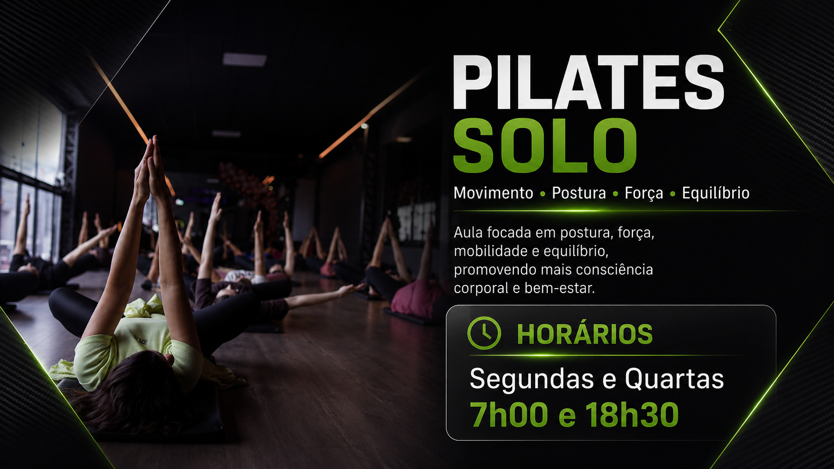 Arte oficial da modalidade Pilates Solo